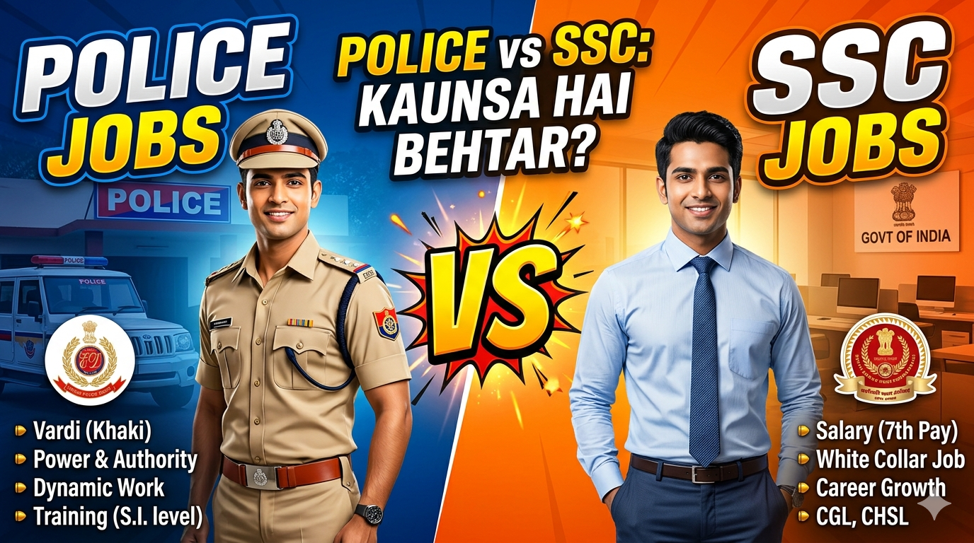 Police vs SSC Jobs Comparison: 2026 Me Kaunsi Job Aapke Liye Best Hai? (Real Breakdown Guide)